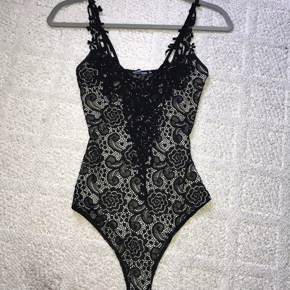 Black lace bodysuit